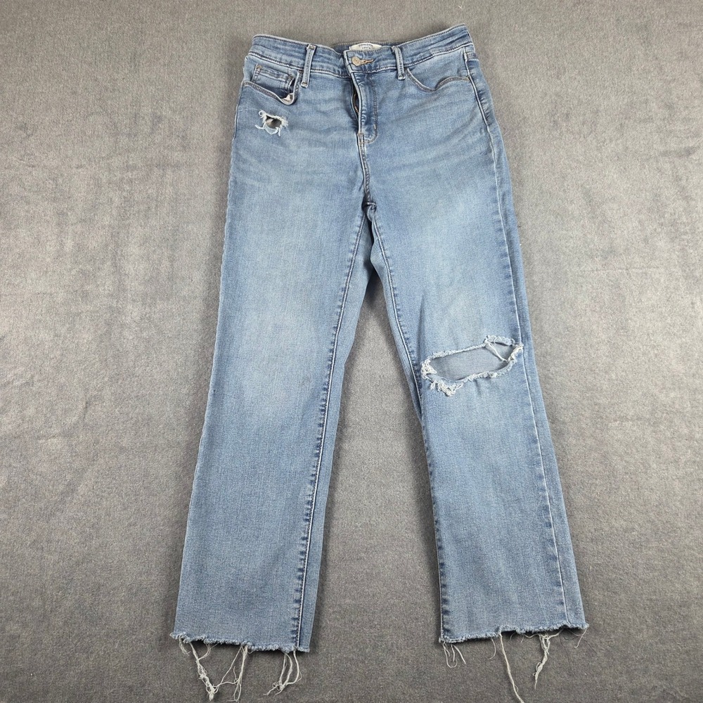 Denizen from Levi's High-Rise Ankle Straight Jeans Womens 6 W28 Blue‎ Distressed